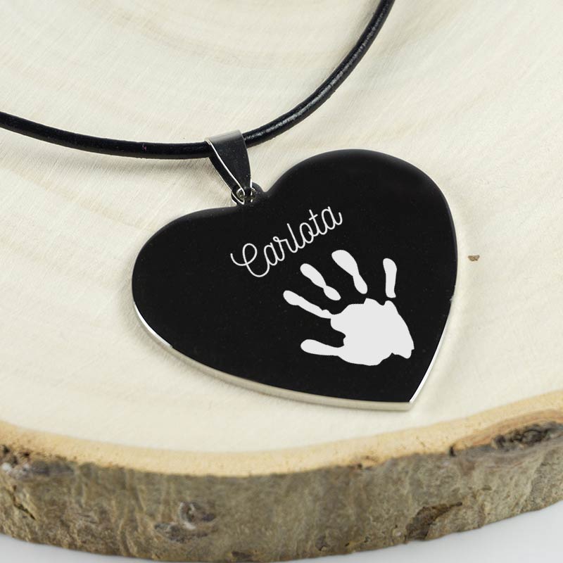 Regalos personalizados: Regalos con nombre: Colgante corazón personalizado 'Huella'