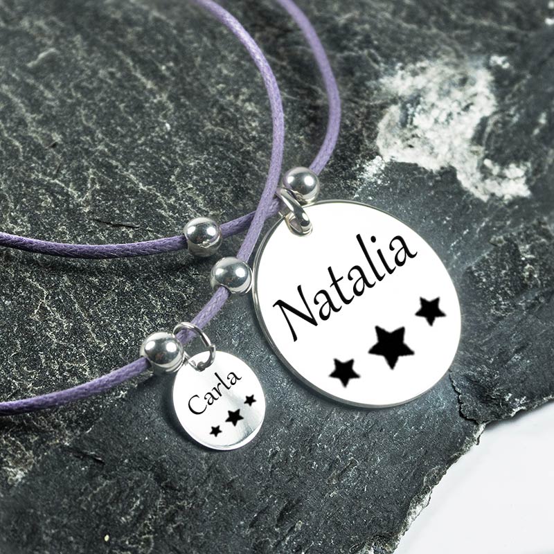 Regalos personalizados: Joyas personalizadas: Colgante de plata madre e hija personalizado