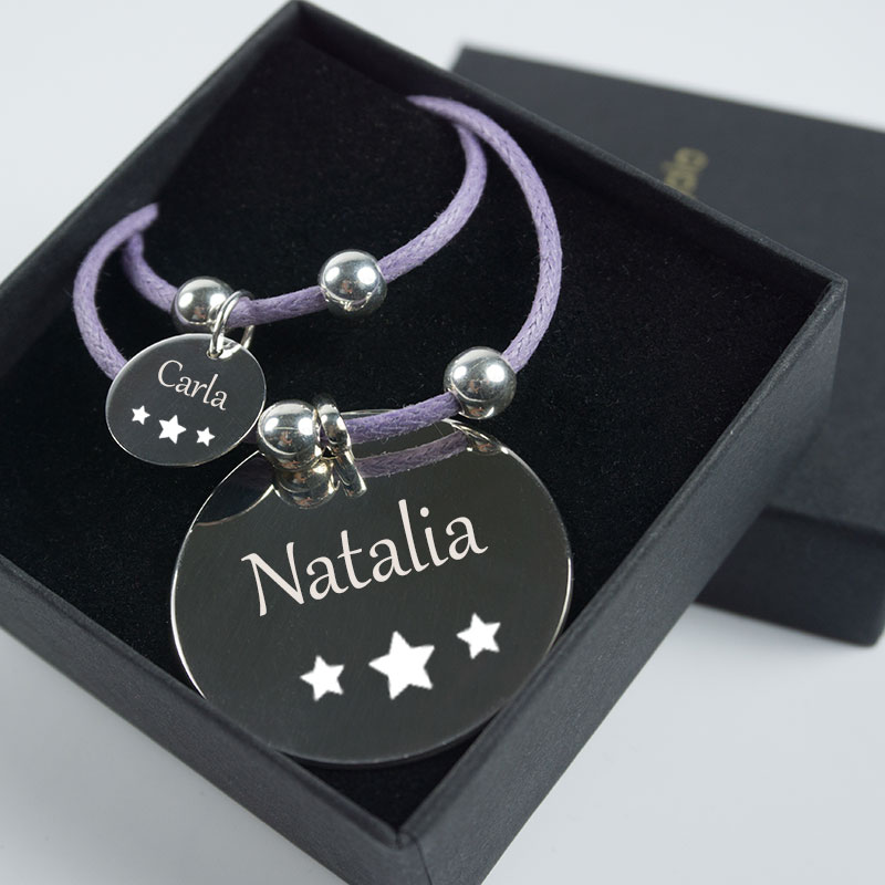 Regalos personalizados: Joyas personalizadas: Colgante de plata madre e hija personalizado