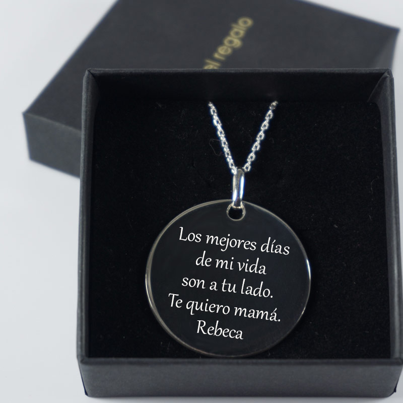 Regalos personalizados: Joyas personalizadas: Colgante de plata Mamá personalizado 