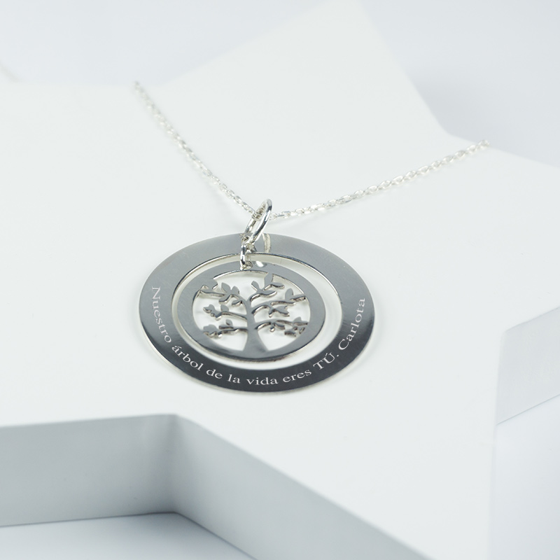 Regalos personalizados: Joyas personalizadas: Colgante de plata personalizado &Aacute;rbol de la Vida
