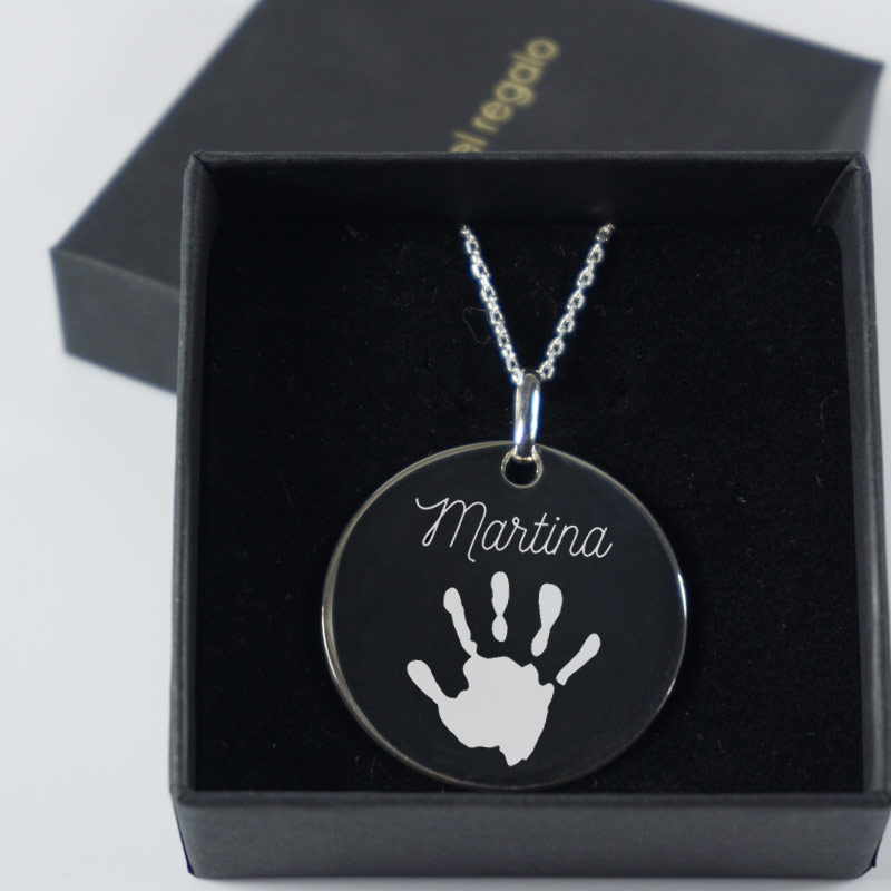 Regalos personalizados: Regalos con nombre: Colgante de plata personalizado 'Huella'