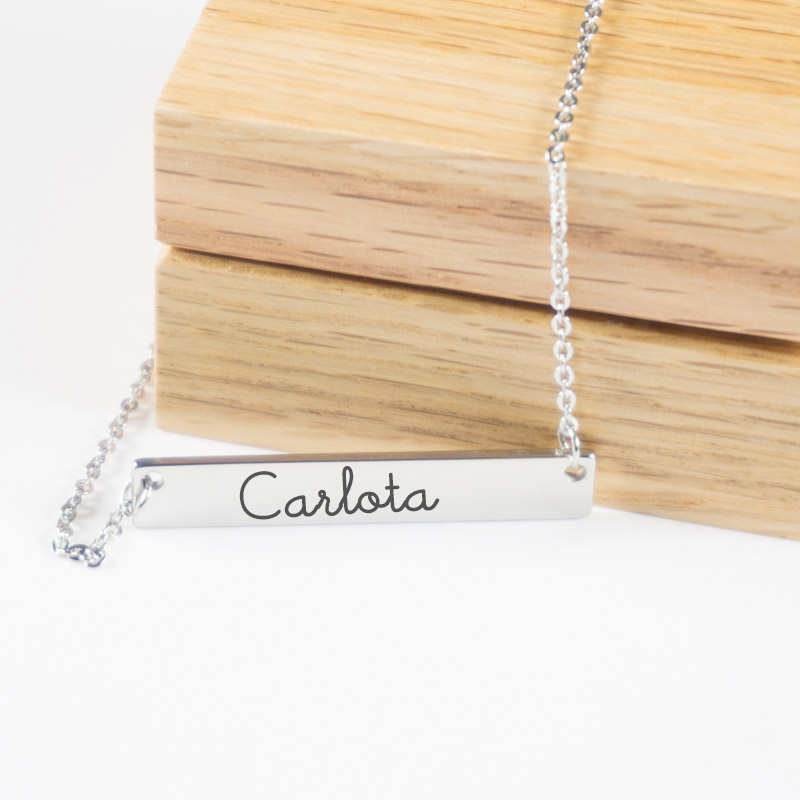 Regalos personalizados: Joyas personalizadas: Colgante horizontal grabado