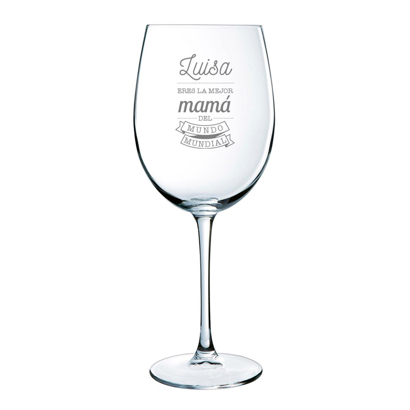 Regalos personalizados: Cristalería personalizada: Copa de vino grabada para madre Regalos personalizados: Cristalería personalizada: Copa de vino grabada para madre