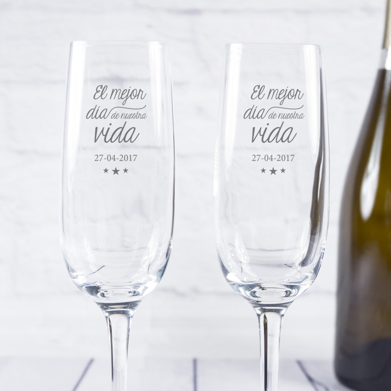 Copas de cava grabadas para Boda