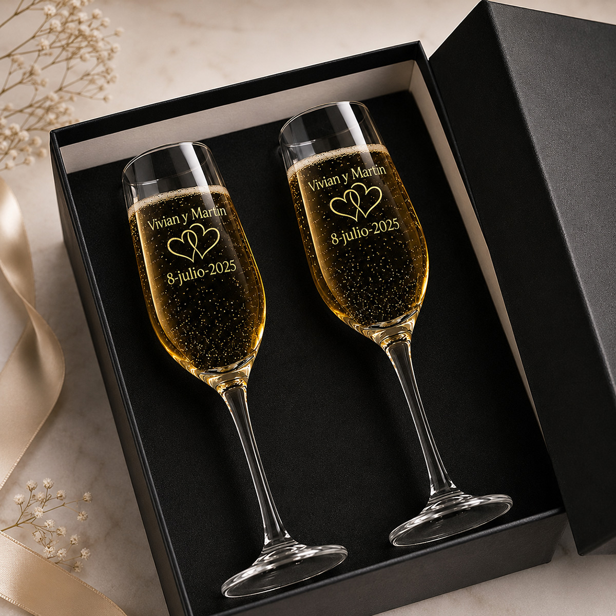 Copas de cava para parejas