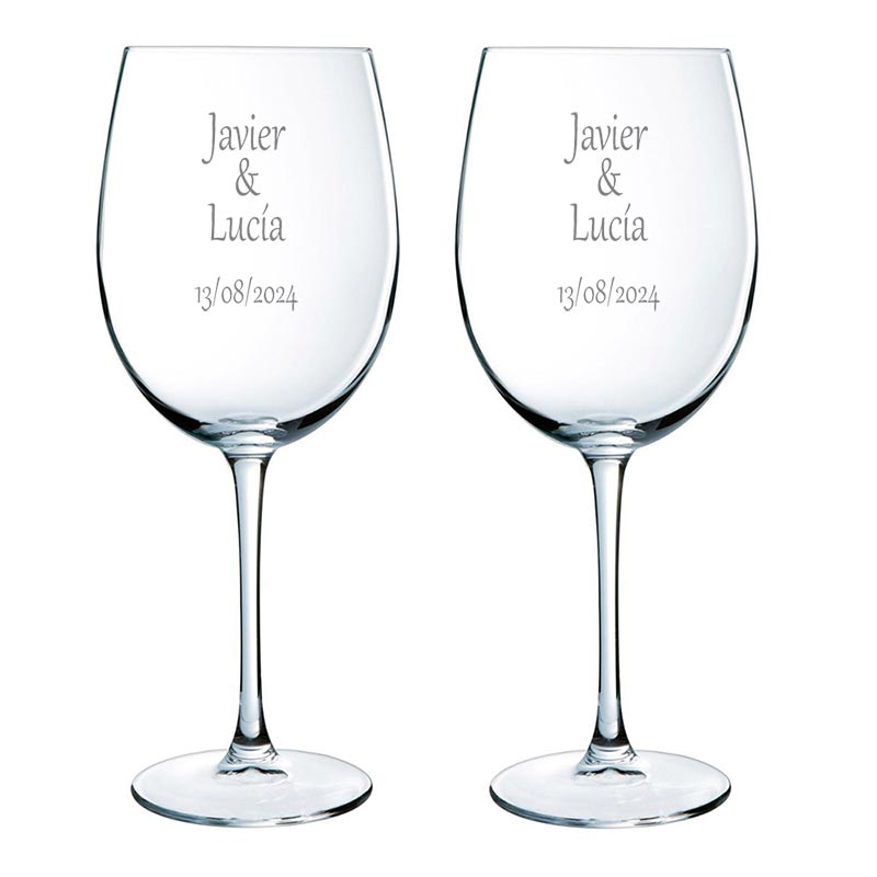 Regalos personalizados: Cristalería personalizada: Copas de vino grabadas