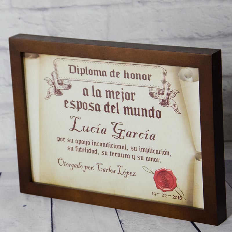 Regalos personalizados: Diseño y decoración: Diploma pergamino a la mejor esposa