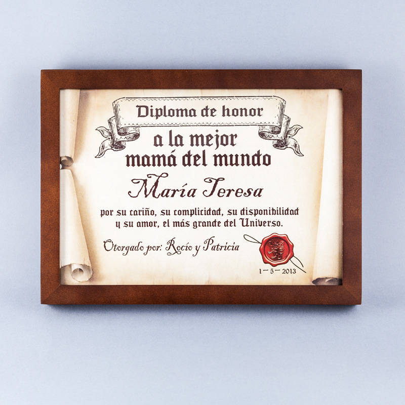 Regalos personalizados: Diseño y decoración: Diploma pergamino a la mejor madre