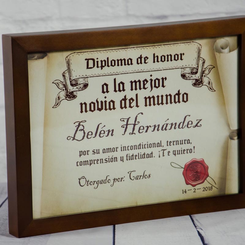 Regalos personalizados: Diseño y decoración: Diploma pergamino a la mejor novia