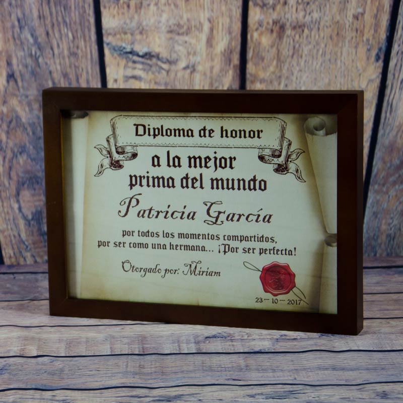 Regalos personalizados: Dise&ntilde;o y decoraci&oacute;n: Diploma pergamino a la mejor prima