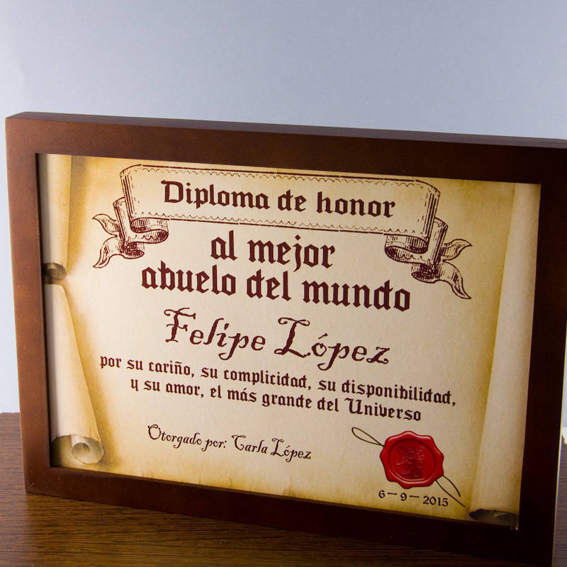 Regalos personalizados: Diseño y decoración: Diploma pergamino al mejor abuelo