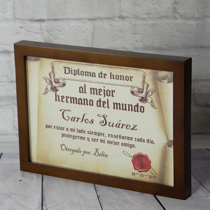 Regalos personalizados: Diseño y decoración: Diploma pergamino al mejor hermano