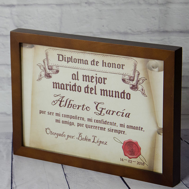 Regalos personalizados: Diseño y decoración: Diploma pergamino al mejor marido