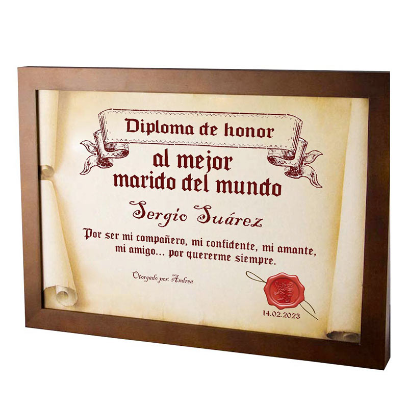 Regalos personalizados: Diseño y decoración: Diploma pergamino al mejor marido