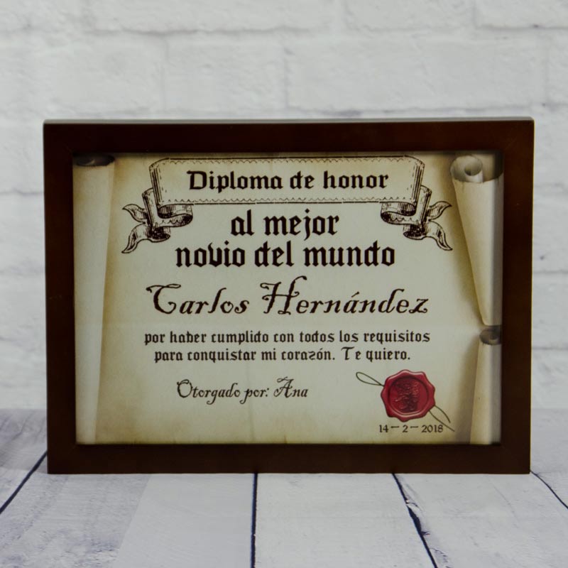 Regalos personalizados: Diseño y decoración: Diploma pergamino al mejor novio