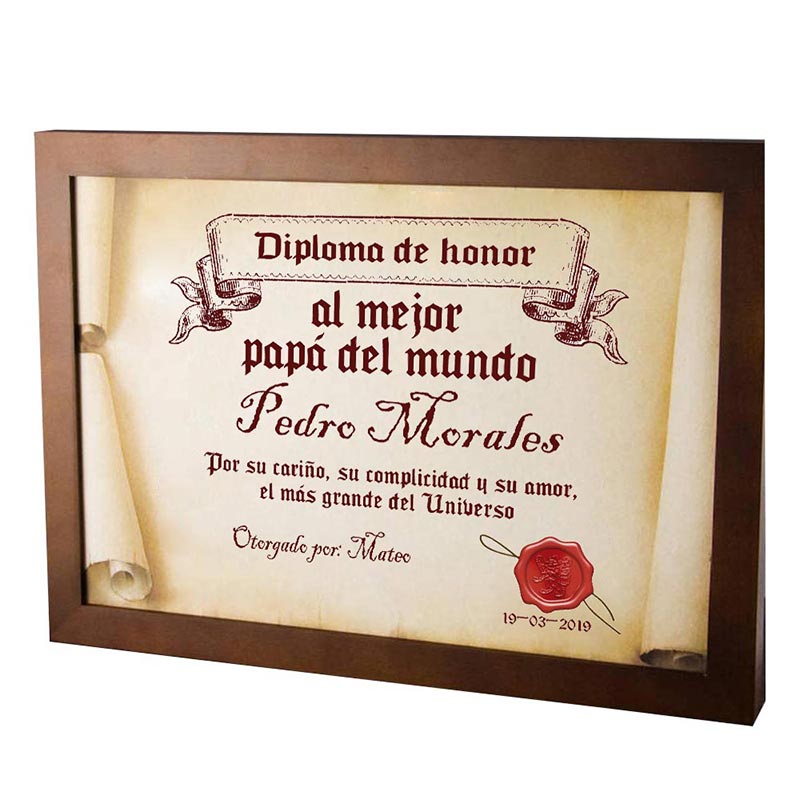 Regalos personalizados: Diseño y decoración: Diploma pergamino al mejor padre