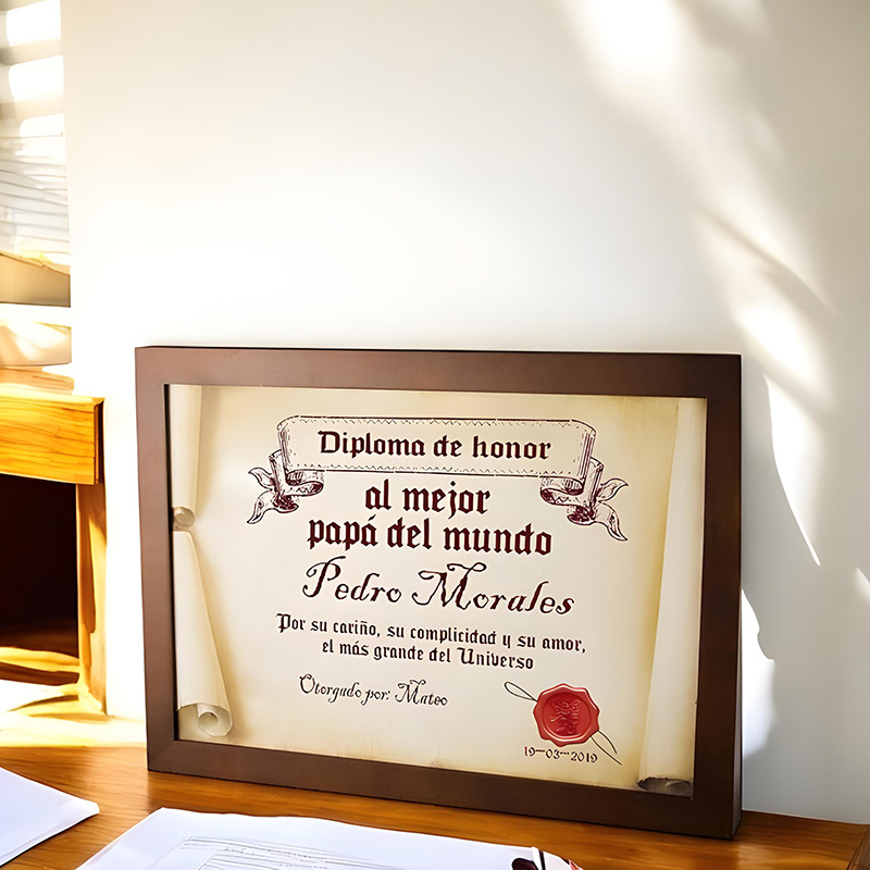 Regalos personalizados: Diseño y decoración: Diploma pergamino al mejor padre