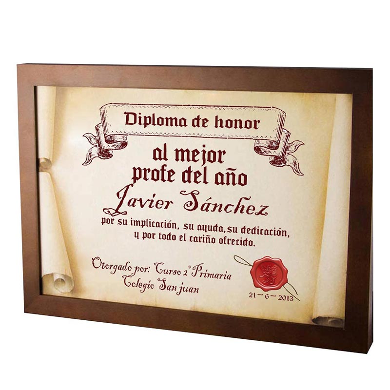 Regalos personalizados: Diseño y decoración: Diploma pergamino al mejor profesor