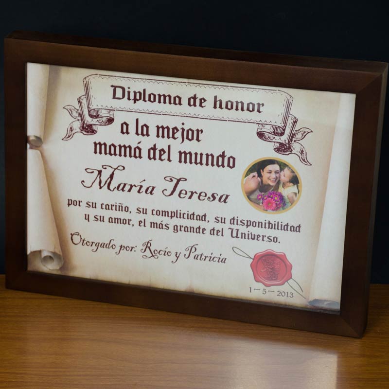 Regalos personalizados: Diseño y decoración: Diploma pergamino con foto