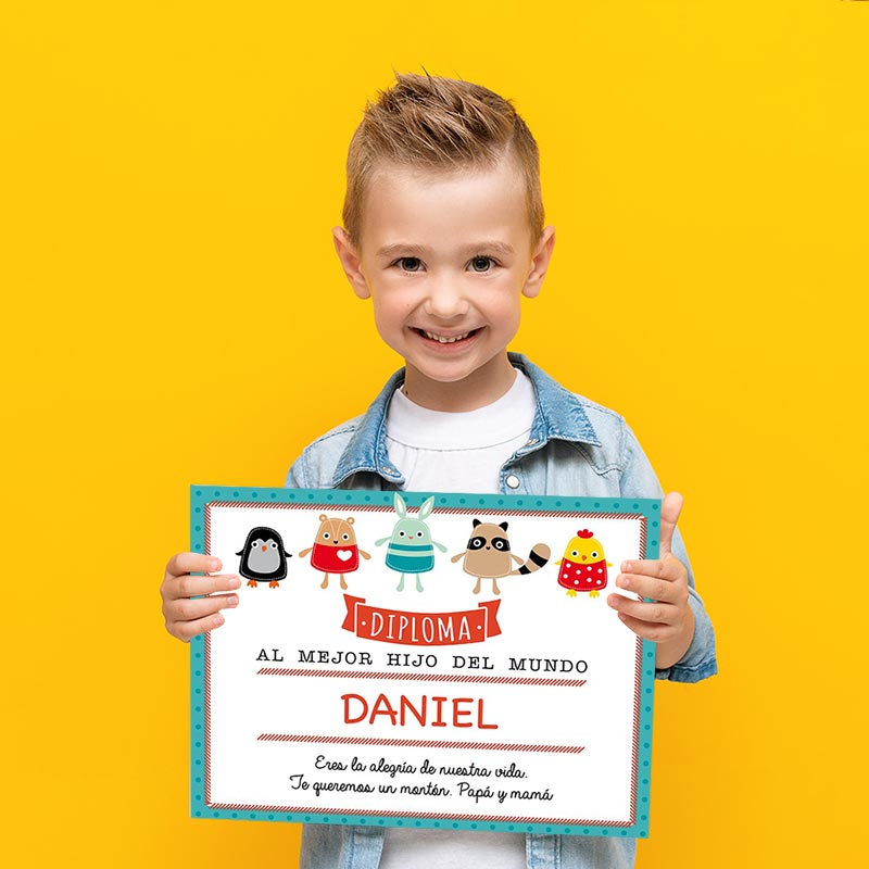 Regalos personalizados: Diseño y decoración: Diploma personalizado para el mejor hijo