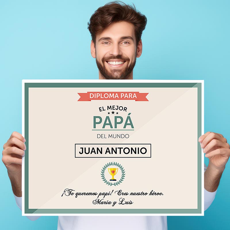 Regalos personalizados: Diseño y decoración: Diploma personalizado para el mejor papá