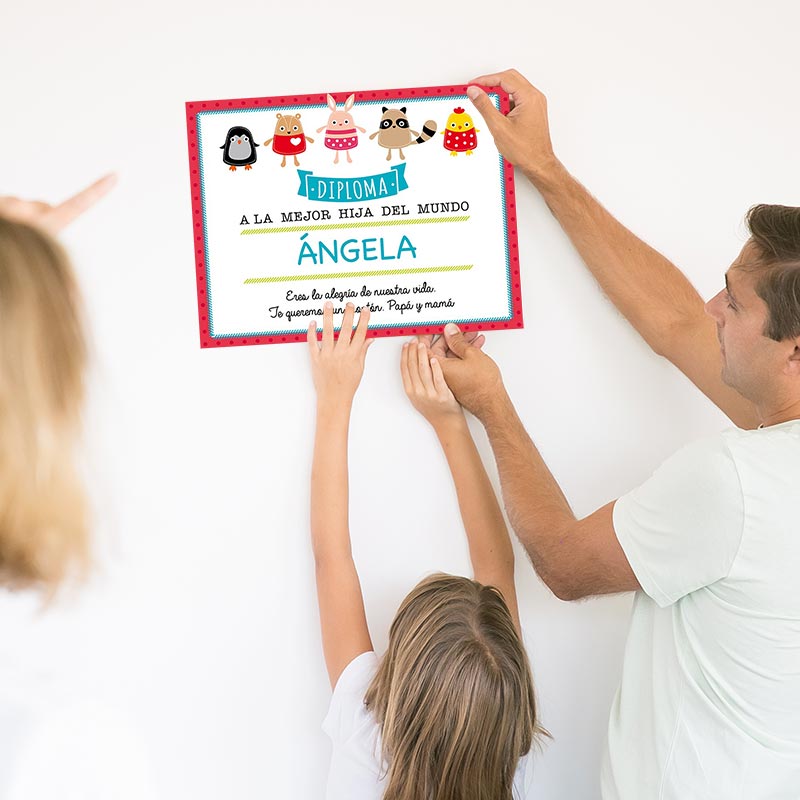 Regalos personalizados: Diseño y decoración: Diploma personalizado para la mejor hija