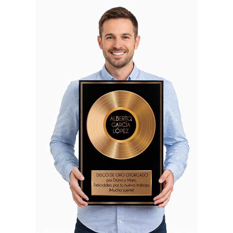 Regalos personalizados: Dise&ntilde;o y decoraci&oacute;n: Disco de oro personalizado
