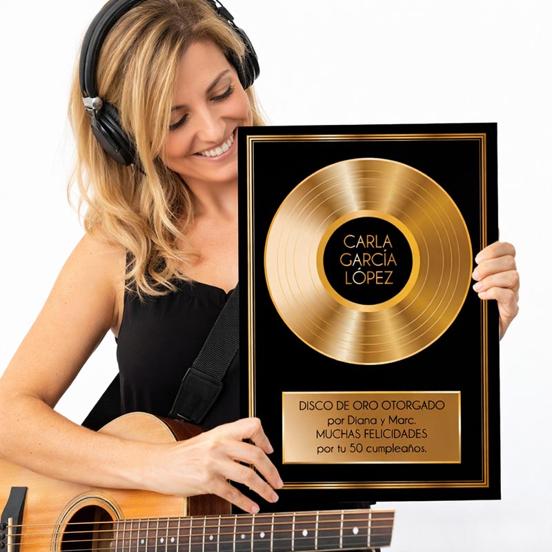 Regalos personalizados: Dise&ntilde;o y decoraci&oacute;n: Disco de oro personalizado