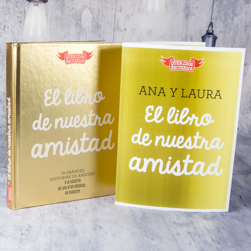 Regalos personalizados: Regalos con nombre: Libro de nuestra amistad con tarjeta personalizada