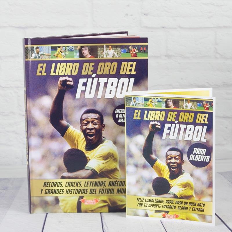 Regalos personalizados: Libros personalizados: El libro de oro del fútbol con tarjeta