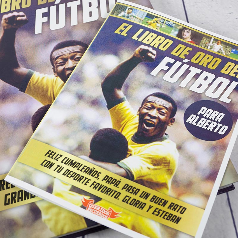 Regalos personalizados: Libros personalizados: El libro de oro del fútbol con tarjeta