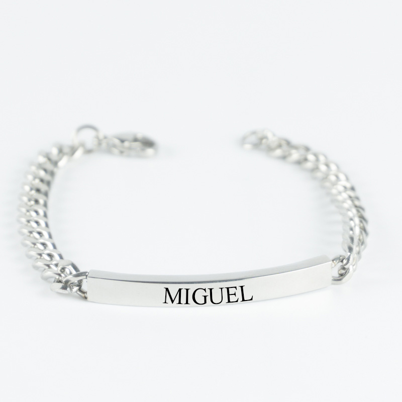 Regalos personalizados: Joyas personalizadas: Esclava para hombre grabada