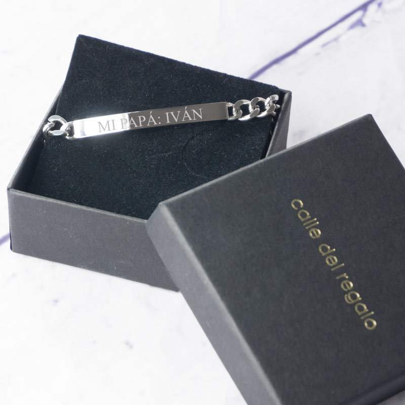 Regalos personalizados: Joyas personalizadas: Esclava para hombre grabada