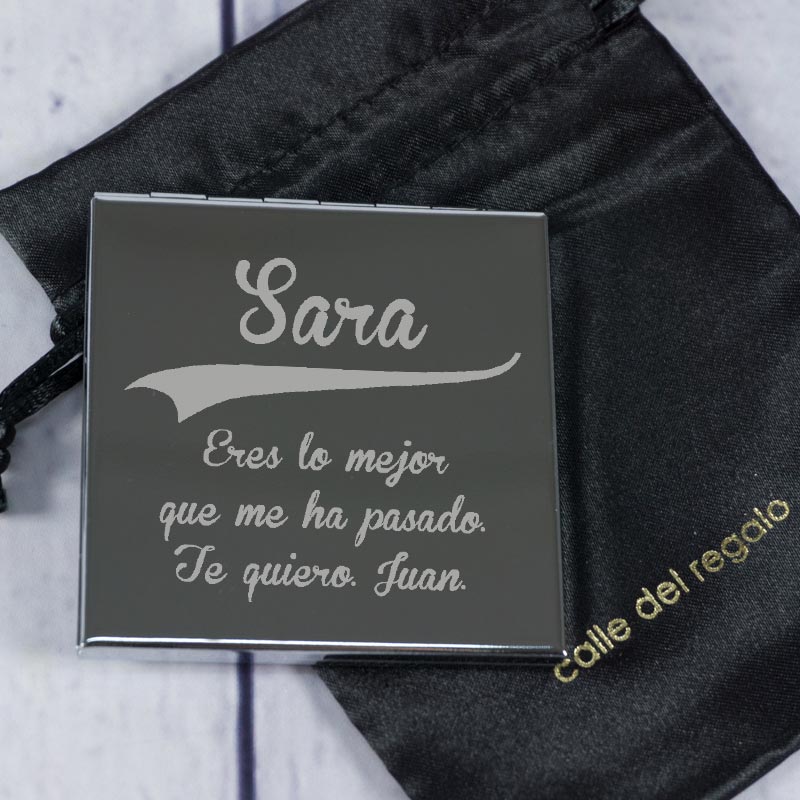 Regalos personalizados: Regalos con nombre: Espejo grabado con dedicatoria