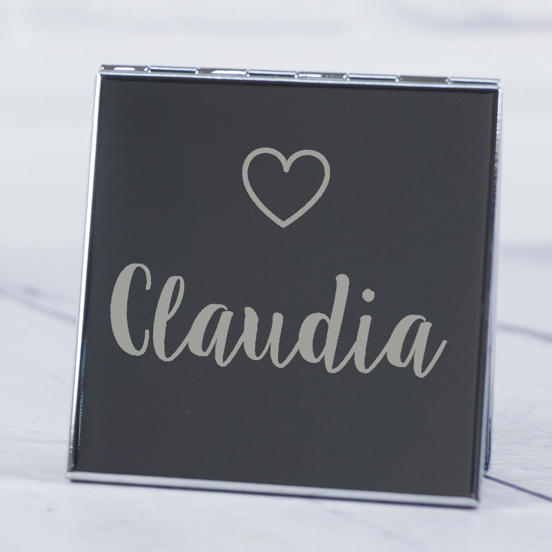 Regalos personalizados: Regalos con nombre: Espejo grabado con nombre Regalos personalizados: Regalos con nombre: Espejo grabado con nombre