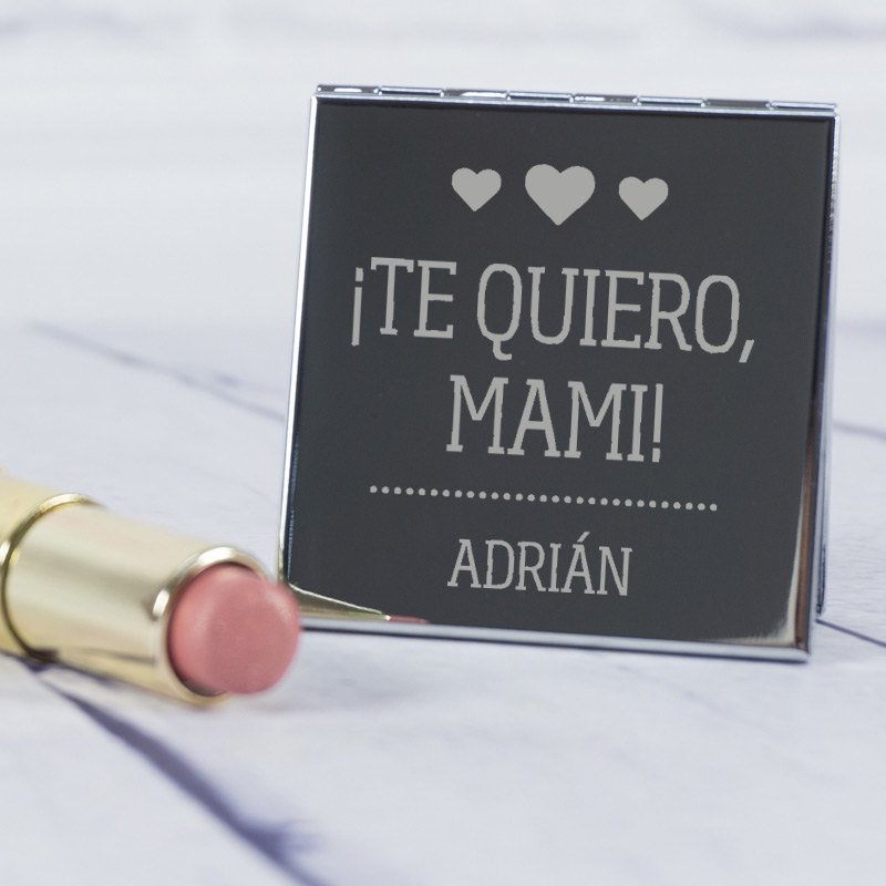 Regalos personalizados: Regalos con nombre: Espejo grabado Te quiero mami