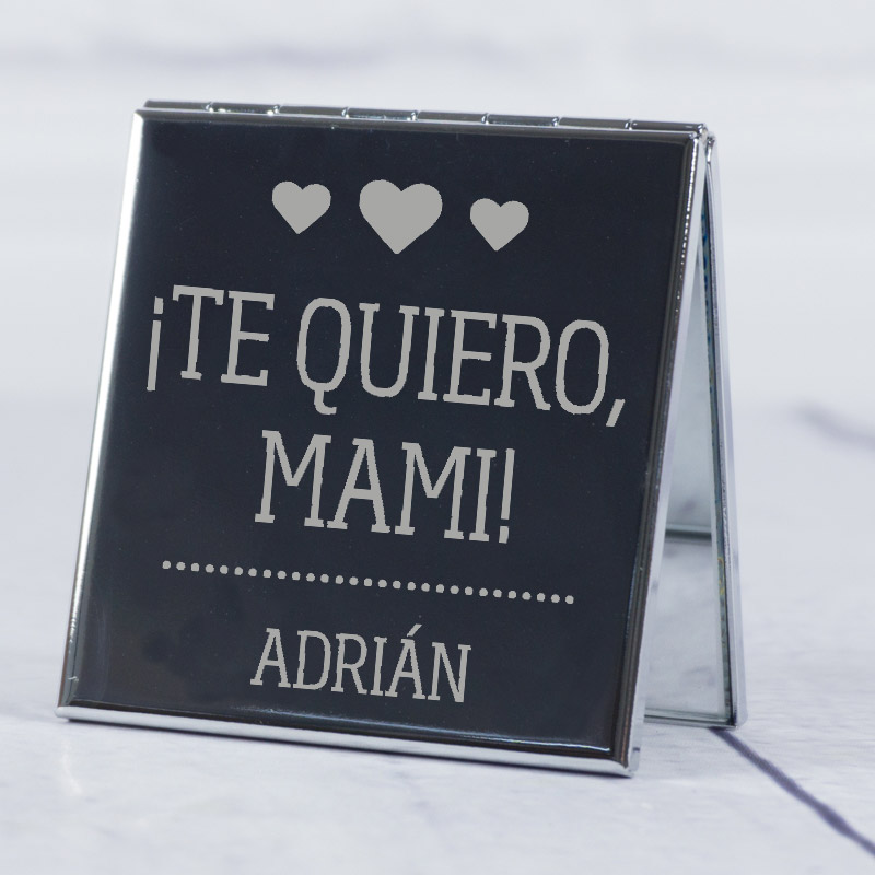 Regalos personalizados: Regalos con nombre: Espejo grabado Te quiero mami