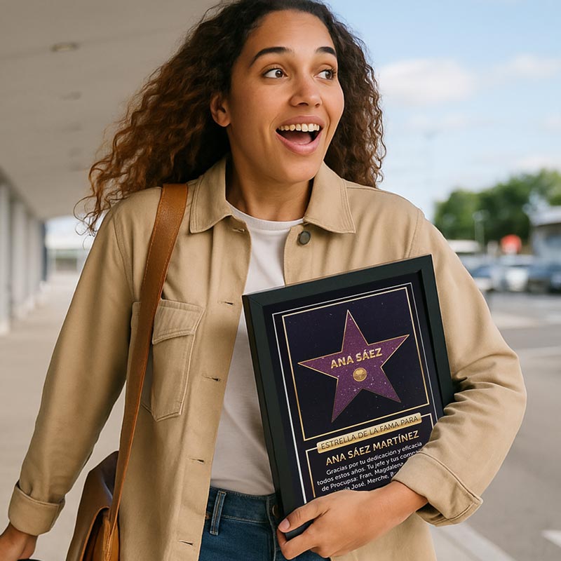 Regalos personalizados: Diseño y decoración: Estrella de la fama personalizada con marco