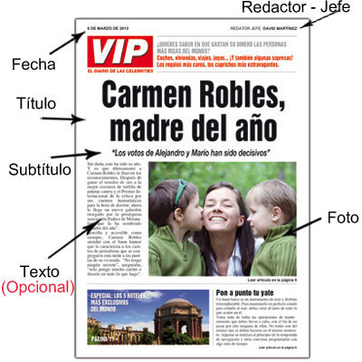 Regalos personalizados: Falsa portada DIGITAL de periódico para ella: Falsa portada DIGITAL de periódico para ella