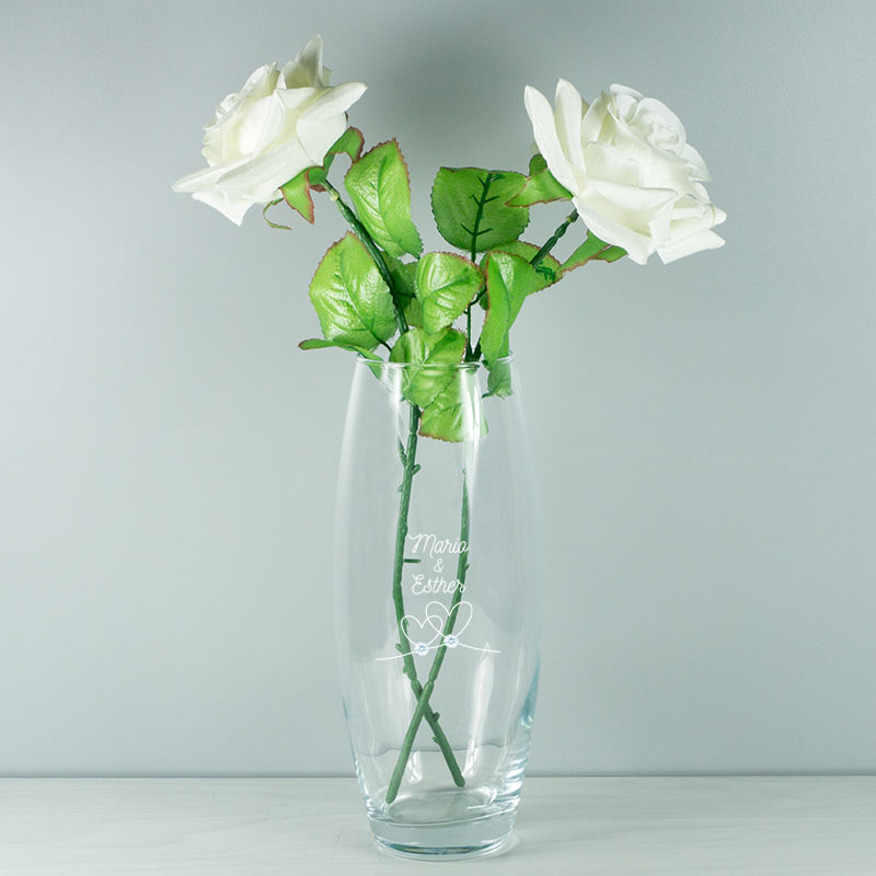 Regalos personalizados: Regalos con nombre: Florero con Swarovski grabada para pareja
