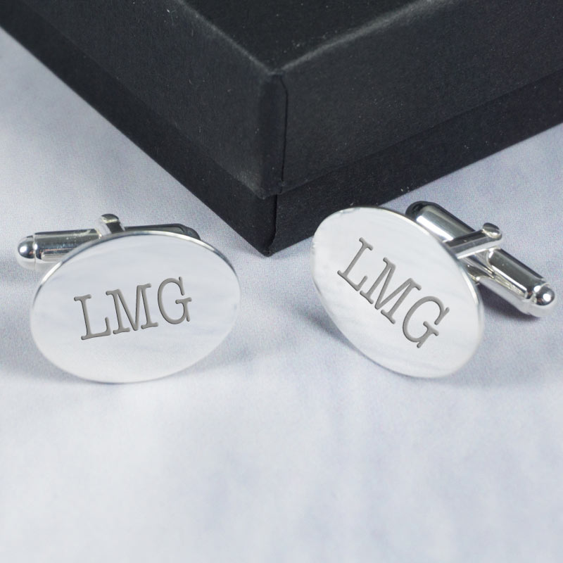 Regalos personalizados: Regalos con nombre: Gemelos de plata con iniciales grabadas