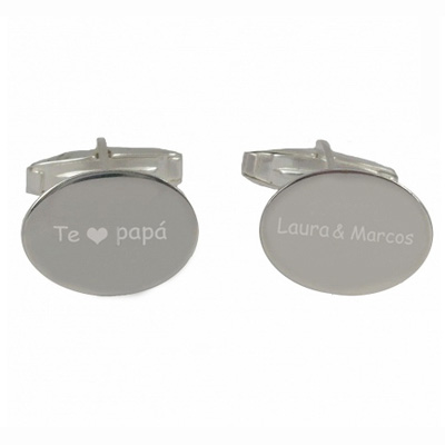 Regalos personalizados: Regalos con nombre: Gemelos de plata grabados con tu letra Regalos personalizados: Regalos con nombre: Gemelos de plata grabados con tu letra