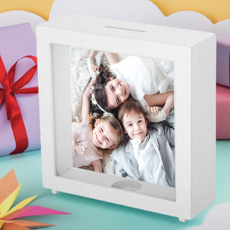 Regalos personalizados: Regalos con fotos: Hucha de madera personalizada para Comunión