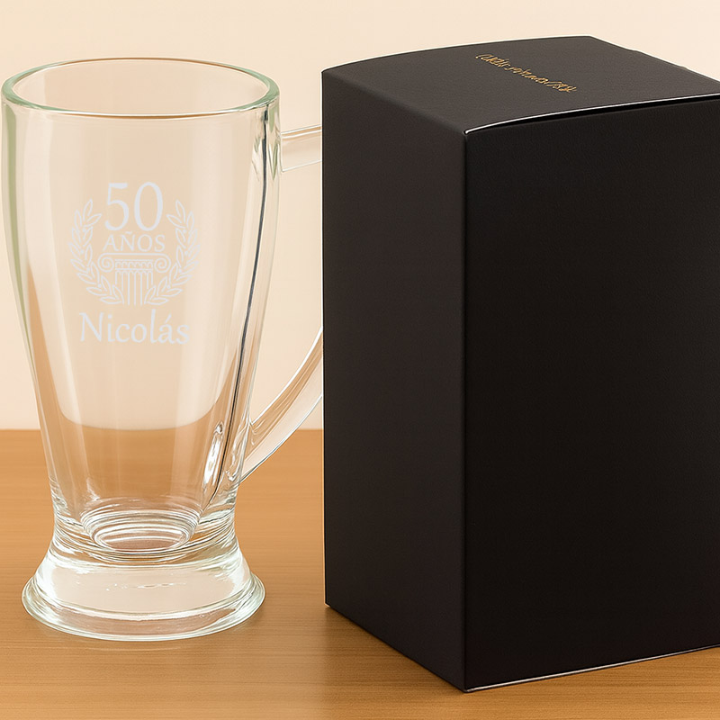 Regalos personalizados: Cristalería personalizada: Jarra de cerveza Baviera para cumpleaños