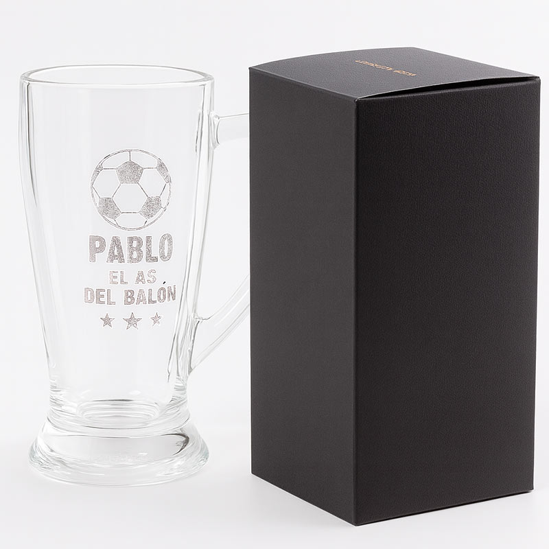 Regalos personalizados: Cristalería personalizada: Jarra de cerveza Baviera para el as del balón