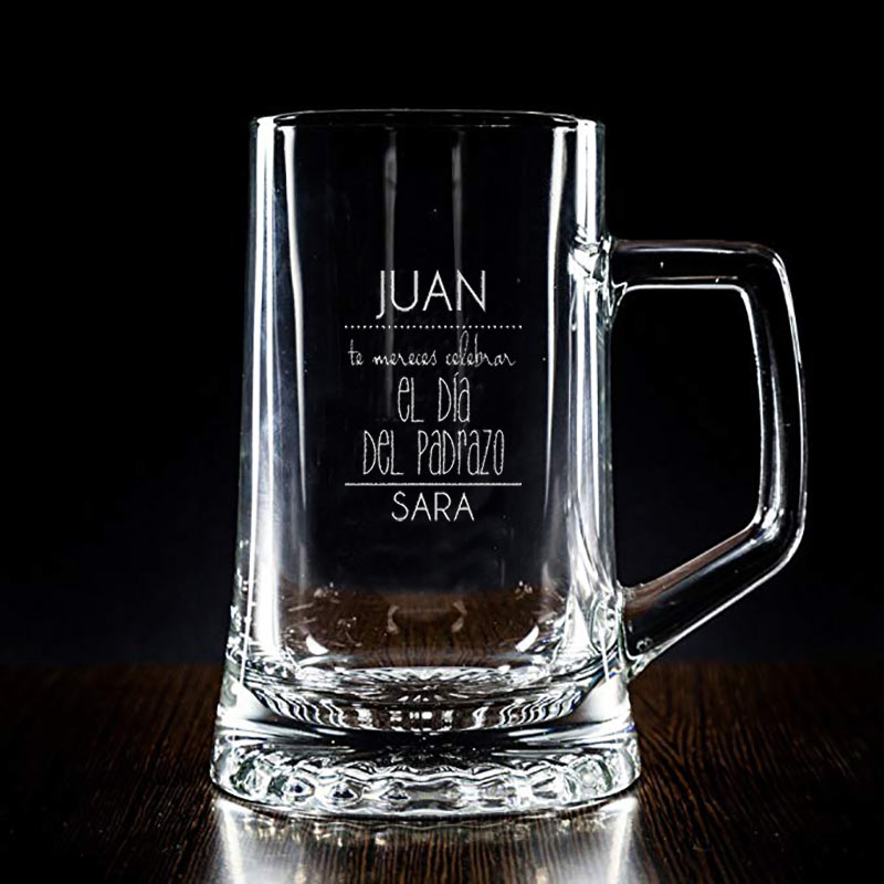 Regalos personalizados: Cristaler&iacute;a personalizada: Jarra de cerveza divertida para d&iacute;a del padre