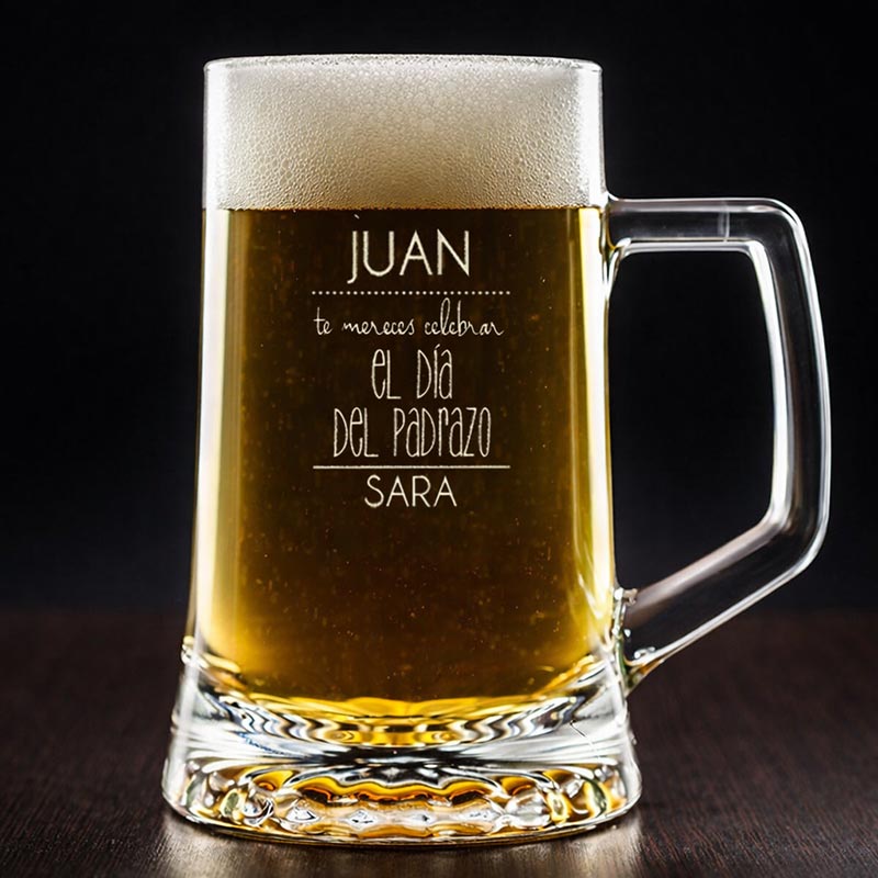 Regalos personalizados: Cristaler&iacute;a personalizada: Jarra de cerveza divertida para d&iacute;a del padre
