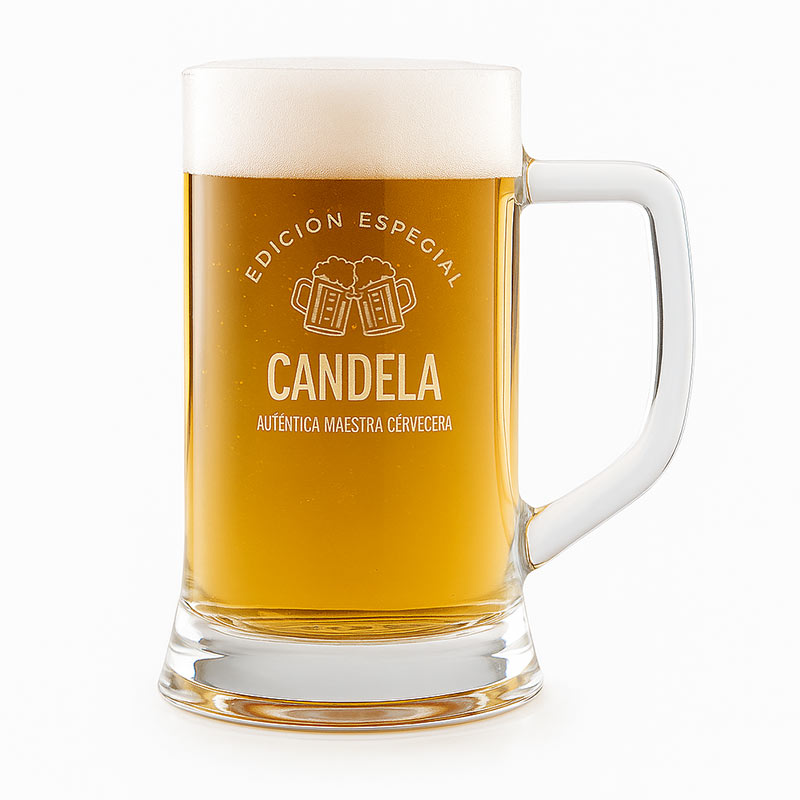 Regalos personalizados: Cristalería personalizada: Jarra de cerveza grabada 'Edición especial'