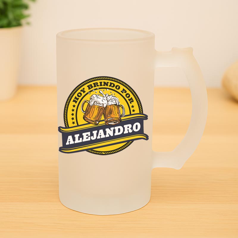 Regalos personalizados: Regalos con nombre: Jarra de cerveza personalizada 'Brindamos'
